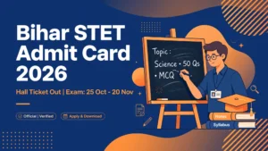 Bihar STET Admit Card 2026 banner – download BSEB hall ticket for 25 October to 20 November exam