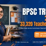 BPSC TRE 4.0 2026 banner — 33,320 teacher posts, last date 26 October 2026