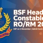 BSF Head Constable RO/RM 2026 banner — CBT exam on 2 November, admit card from 22 October at rectt.bsf.gov.in
