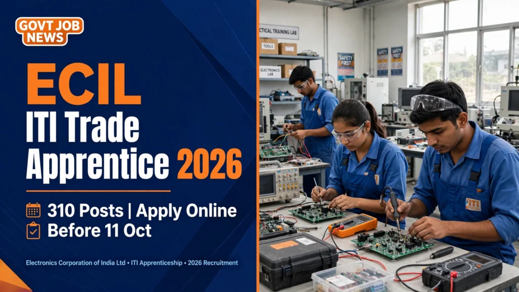 ECIL ITI Trade Apprentice Recruitment 2026 banner – 310 apprentice posts, apply online before 11 October
