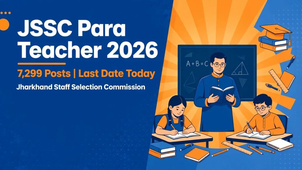 JSSC Para Teacher JTAACCE Recruitment 2026 banner — 7,299 posts, last date 18 October