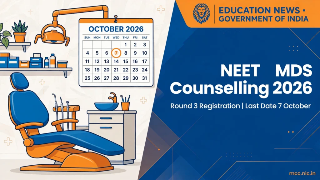NEET MDS Counselling 2026 Round 3 registration at mcc.nic.in