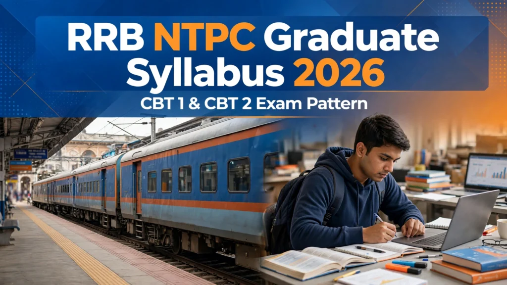 RRB NTPC Graduate Syllabus 2026 CBT 1 and CBT 2 exam pattern banner
