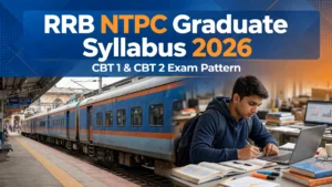 RRB NTPC Graduate Syllabus 2026 CBT 1 and CBT 2 exam pattern banner