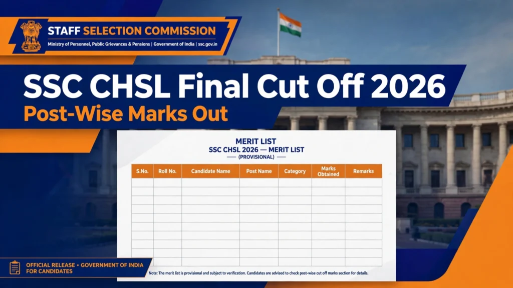 SSC CHSL Final Cut Off 2026 post-wise marks banner