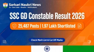 SSC GD Constable Result 2026 banner – 25,487 posts, 1.97 lakh candidates shortlisted for PET/PST; check merit list and cut off marks