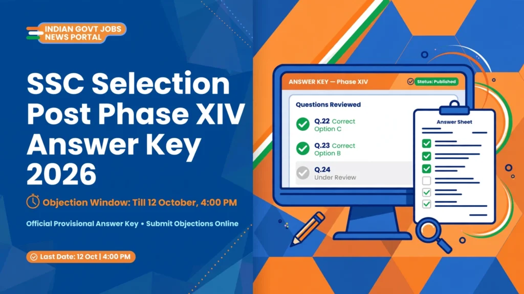 SSC Selection Post Phase 14 Answer Key 2026 Out – raise objections by 12 October 4 PM at ssc.gov.in