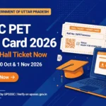 UPSSSC PET Admit Card 2026 banner: download hall ticket for the 25, 30 October and 1 November exam at upsssc.gov.in