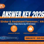 WCL Answer Key 2026 banner – Mining Sirdar and Assistant Foreman answer key released for 444 posts, raise objections by 21 October