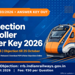 RRB Section Controller Answer Key 2026 banner — CEN 03/2026, objection window open till 25 October 2026