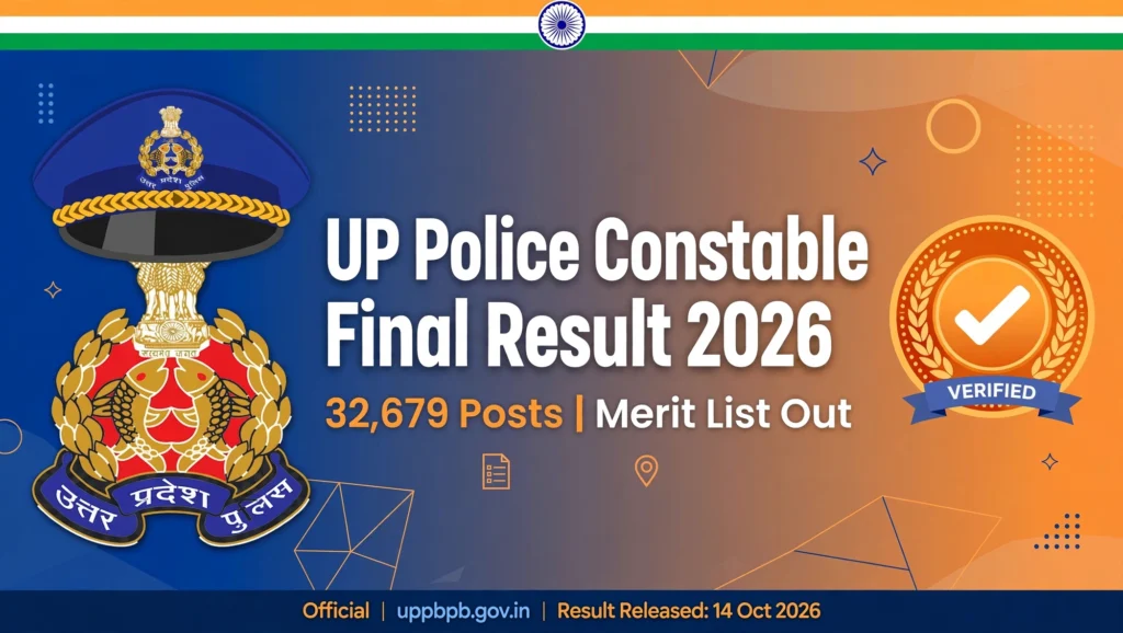 UP Police Constable Final Result 2026 declared for 32,679 posts – check UPPRPB merit list and cut off at uppbpb.gov.in